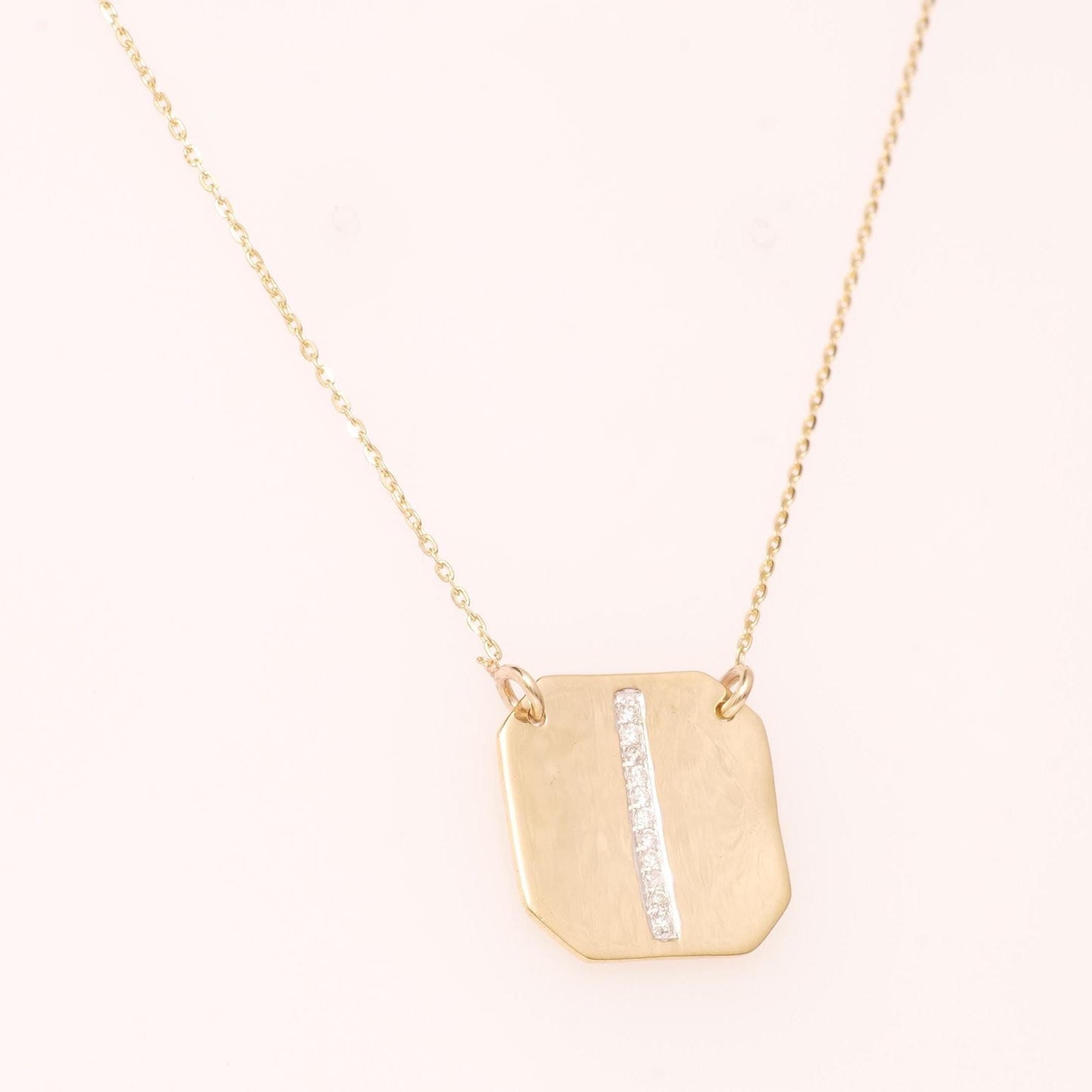 Personalized Geometric Initial Diamond Necklace