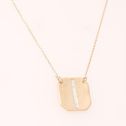 Personalized Geometric Initial Diamond Necklace