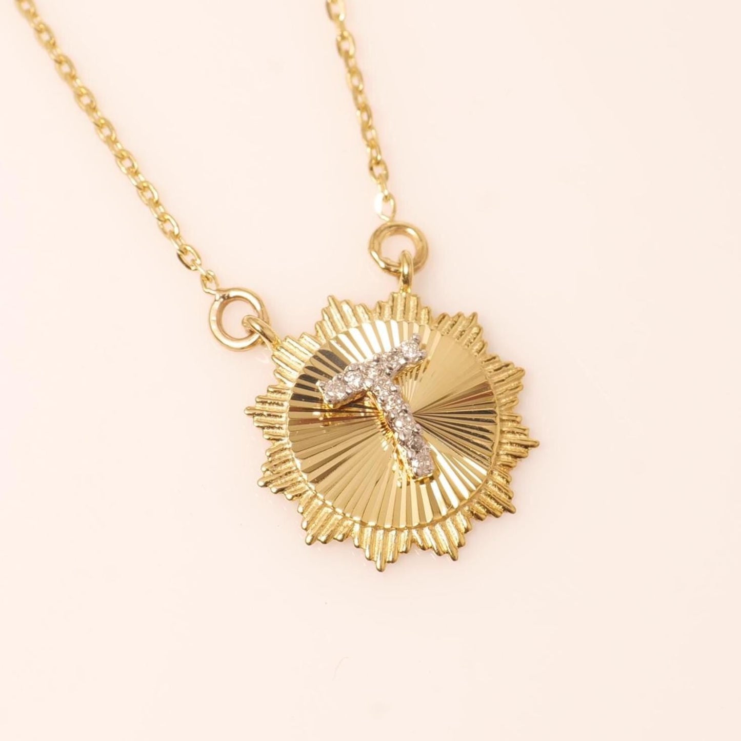 Personalized Medallion Initial Diamond Necklace