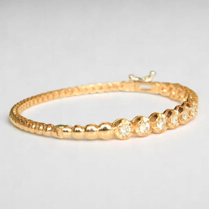 Bezel Solitaire Cuff Bracelet