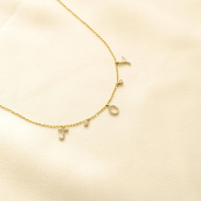 Dangle Joy Letter Diamond Necklace