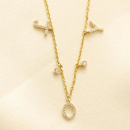 Dangle Joy Letter Diamond Necklace