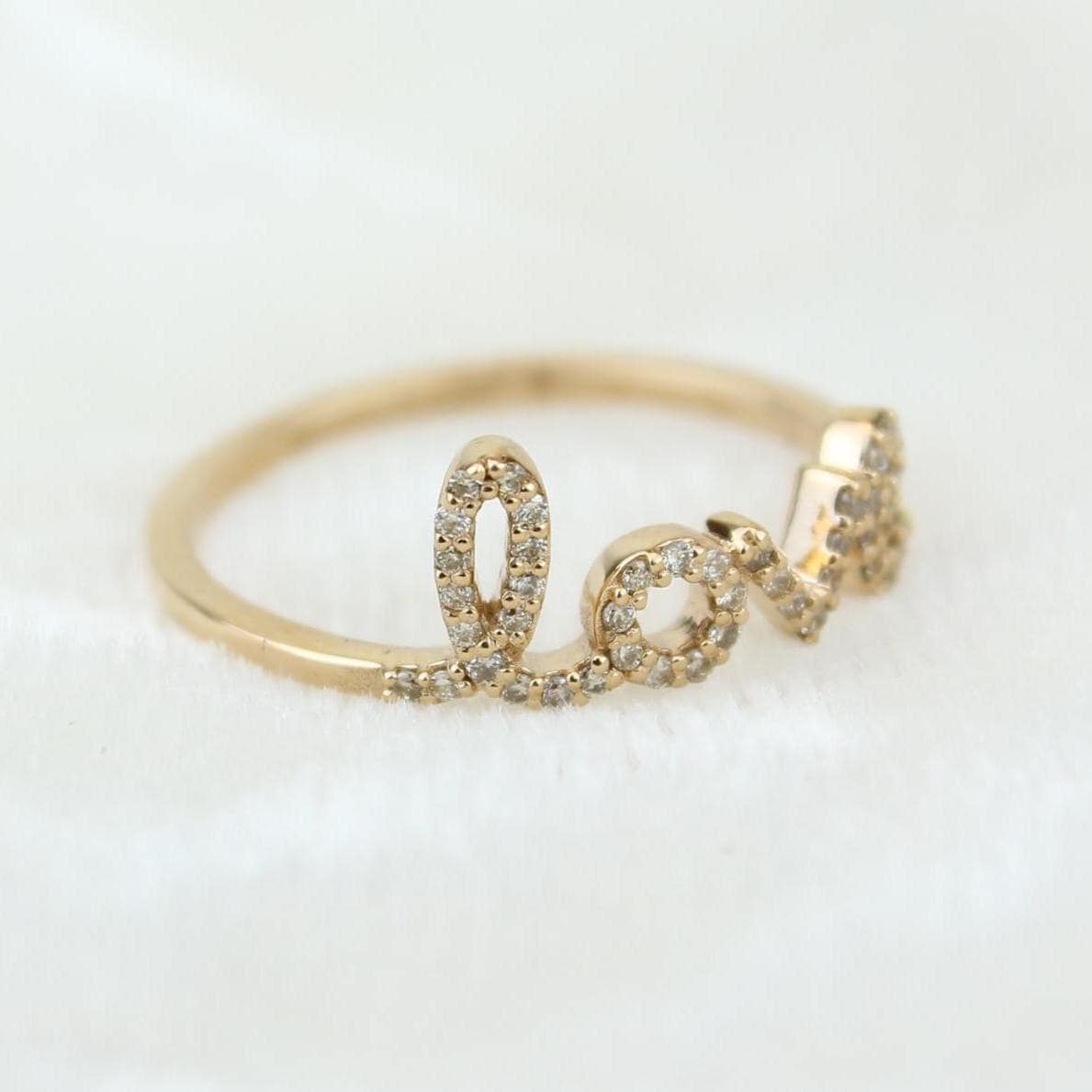 Handwritten Love Diamond Ring