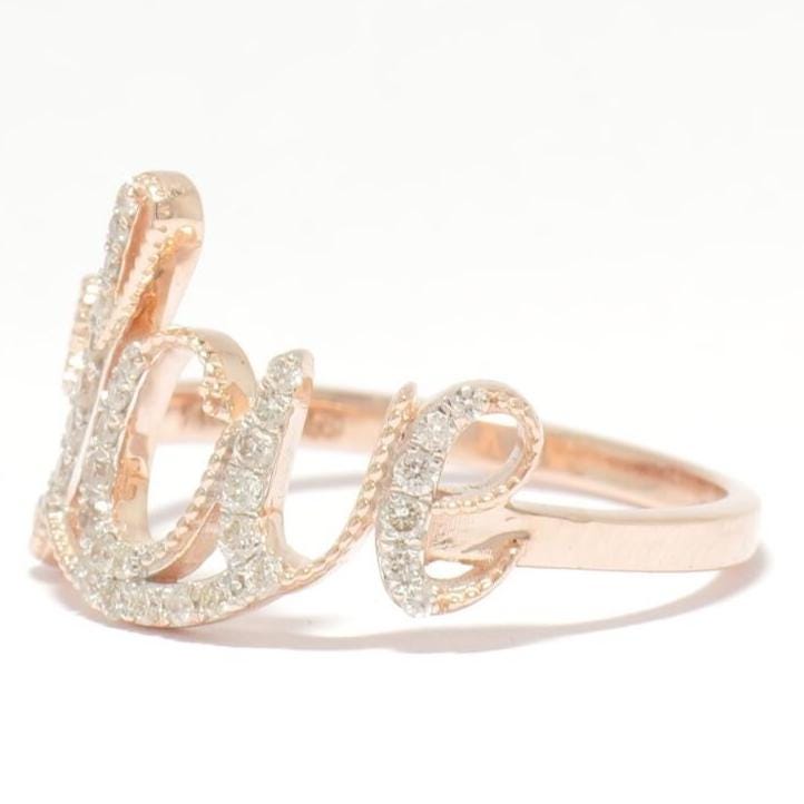 14kt Love Script Diamond Ring