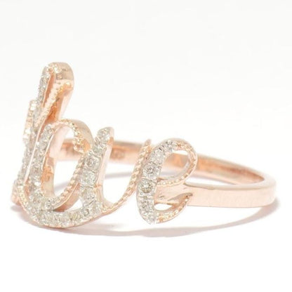 14kt Love Script Diamond Ring