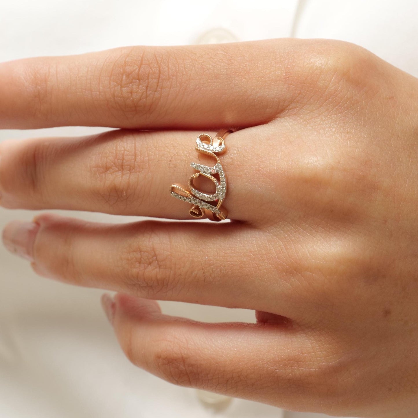 14kt Love Script Diamond Ring