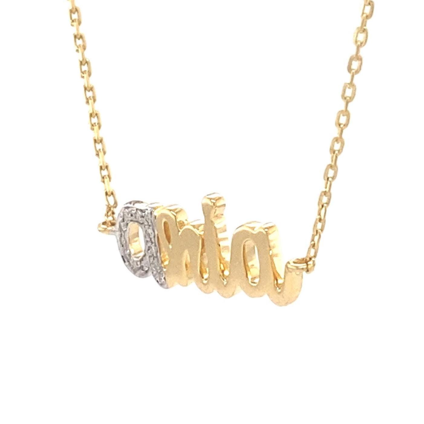 Initial Script Name Diamond Necklace