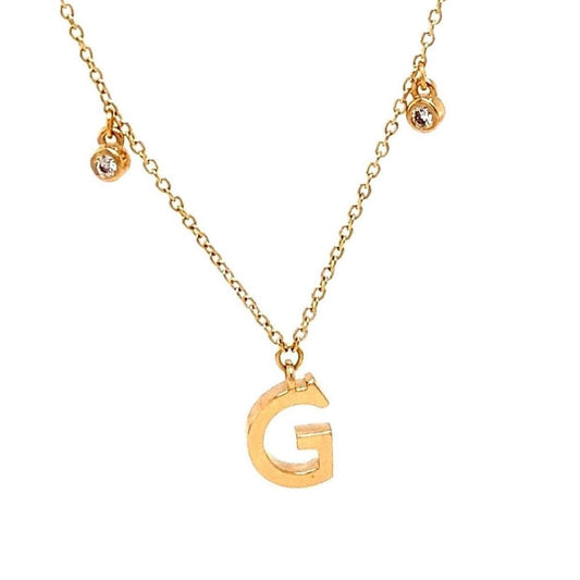 Dangle Diamond Initial Necklace