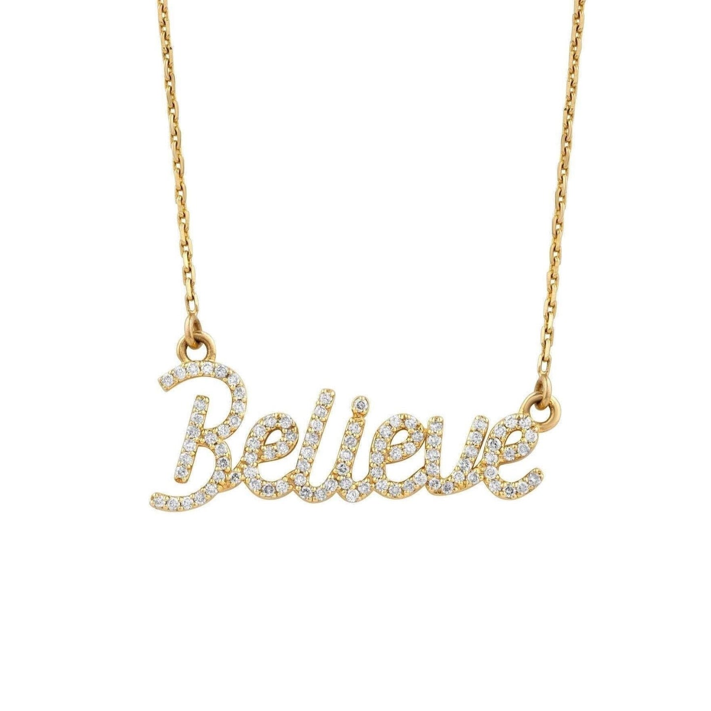 Believe Script Diamond Necklace