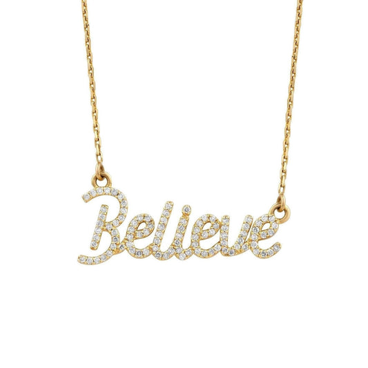 Believe Script Diamond Necklace