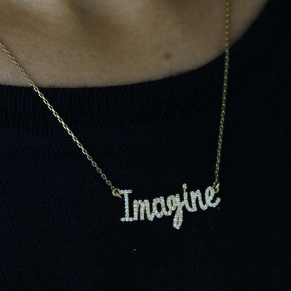 Imagine Script Diamond Necklace