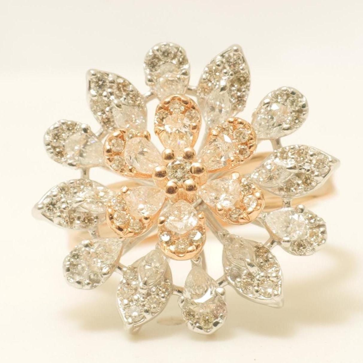 Flower Natural Diamond Ring