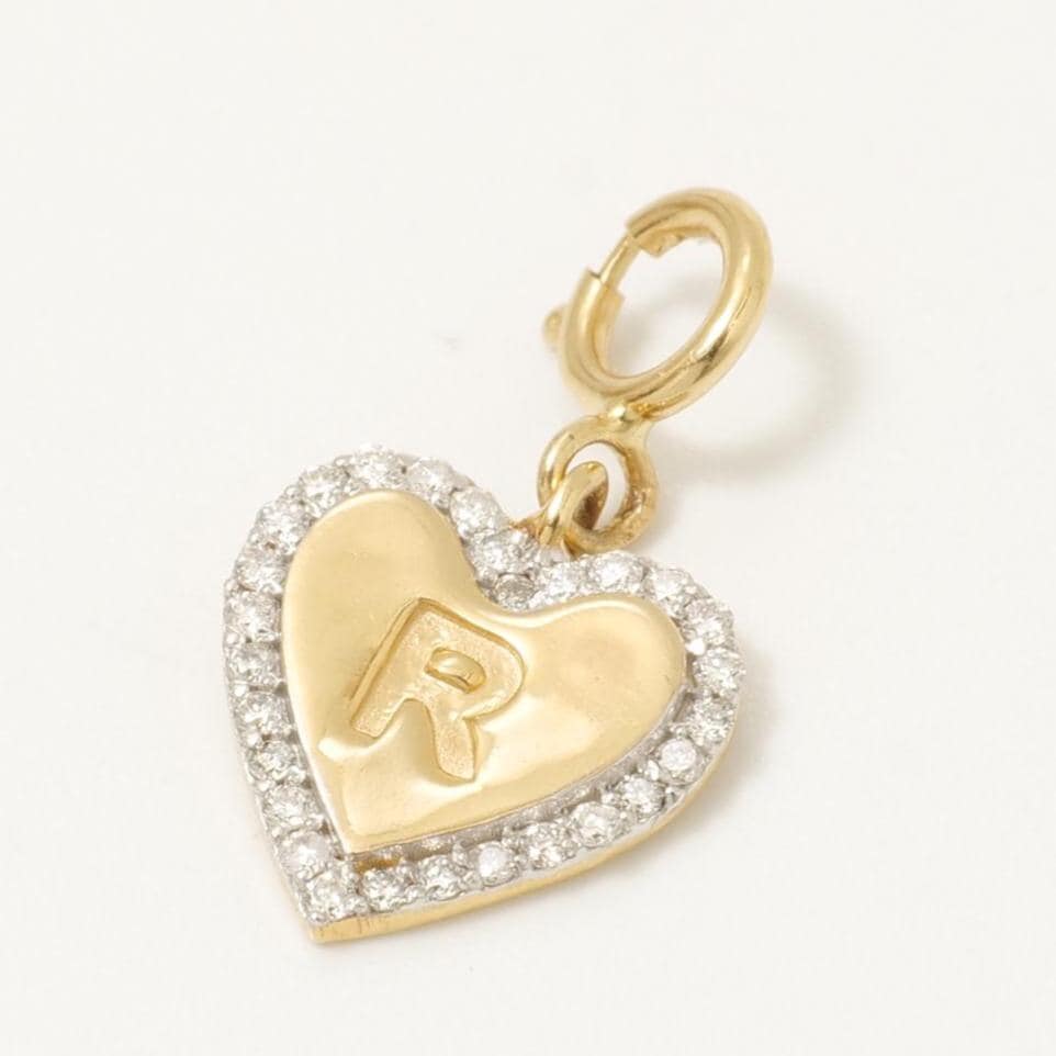 Embossed Initial Heart Layering Charm