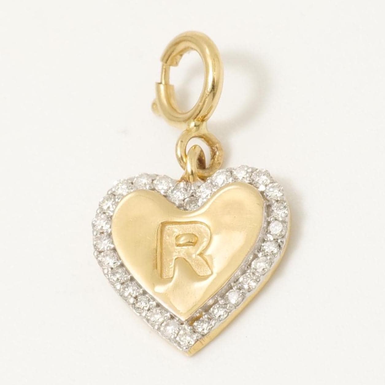 Embossed Initial Heart Layering Charm