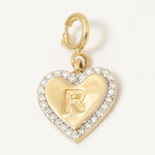 Embossed Initial Heart Layering Charm