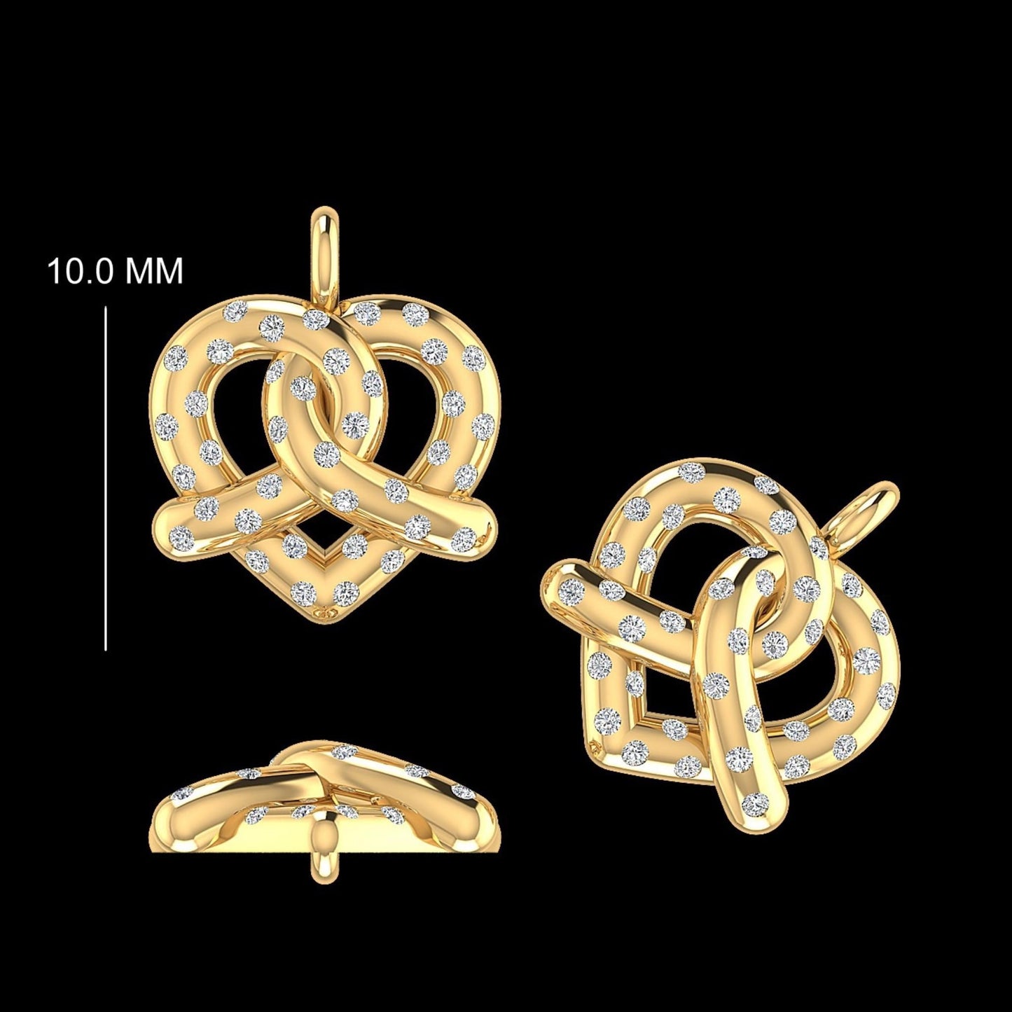 Pretzel Heart Diamond Charm