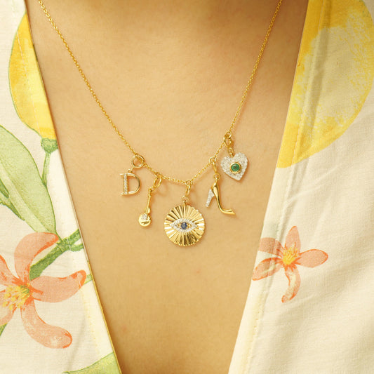 Emerald Heart Diamond Charm