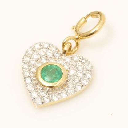 Emerald Heart Diamond Charm