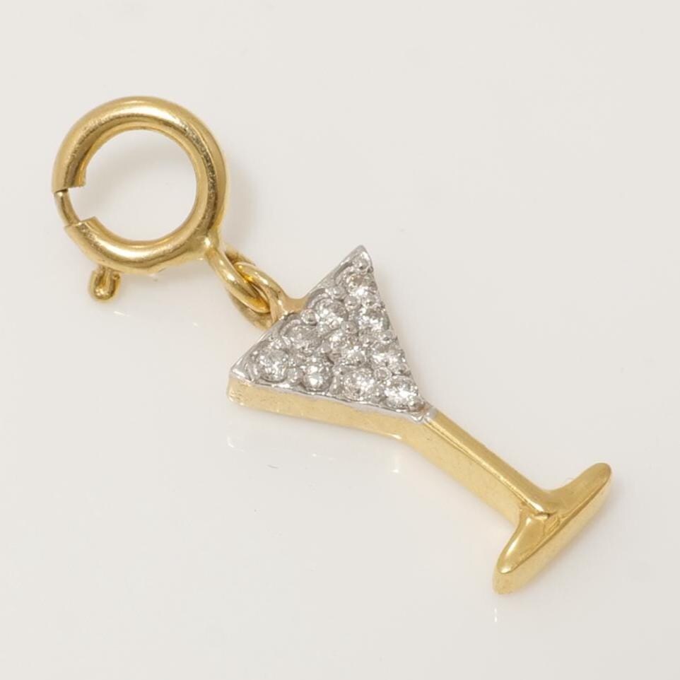Martini Glass Diamond Charm
