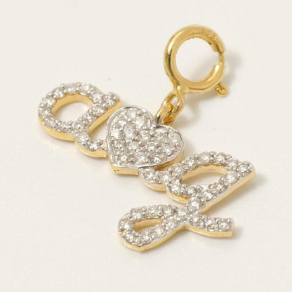 Letter Heart Diamond Charm