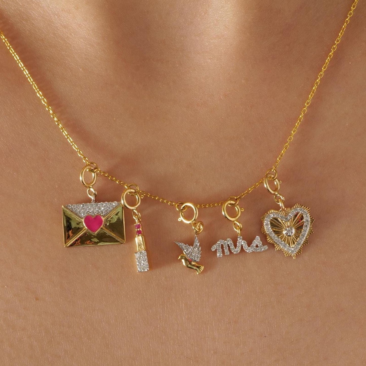 Mrs Script Diamond Charm Pendant