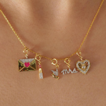 Mrs Script Diamond Charm Pendant