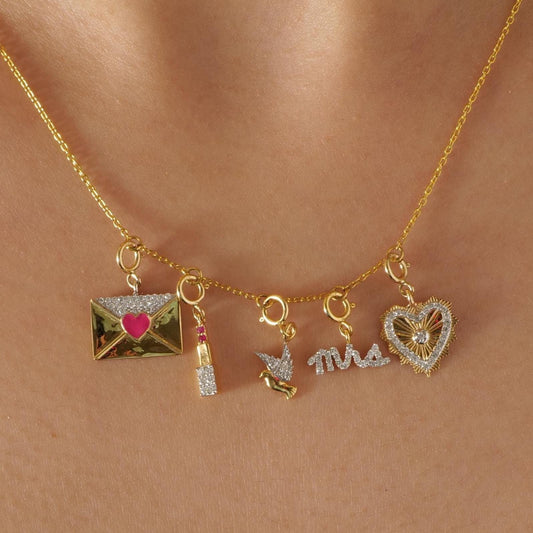 Mrs Script Diamond Charm Pendant