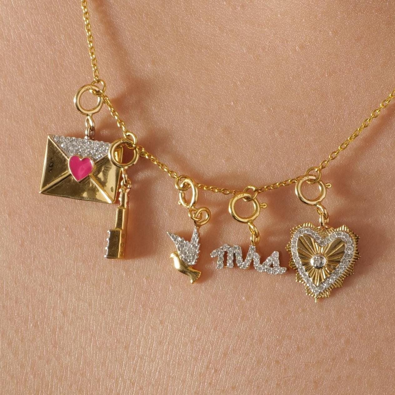 Mrs Script Diamond Charm Pendant