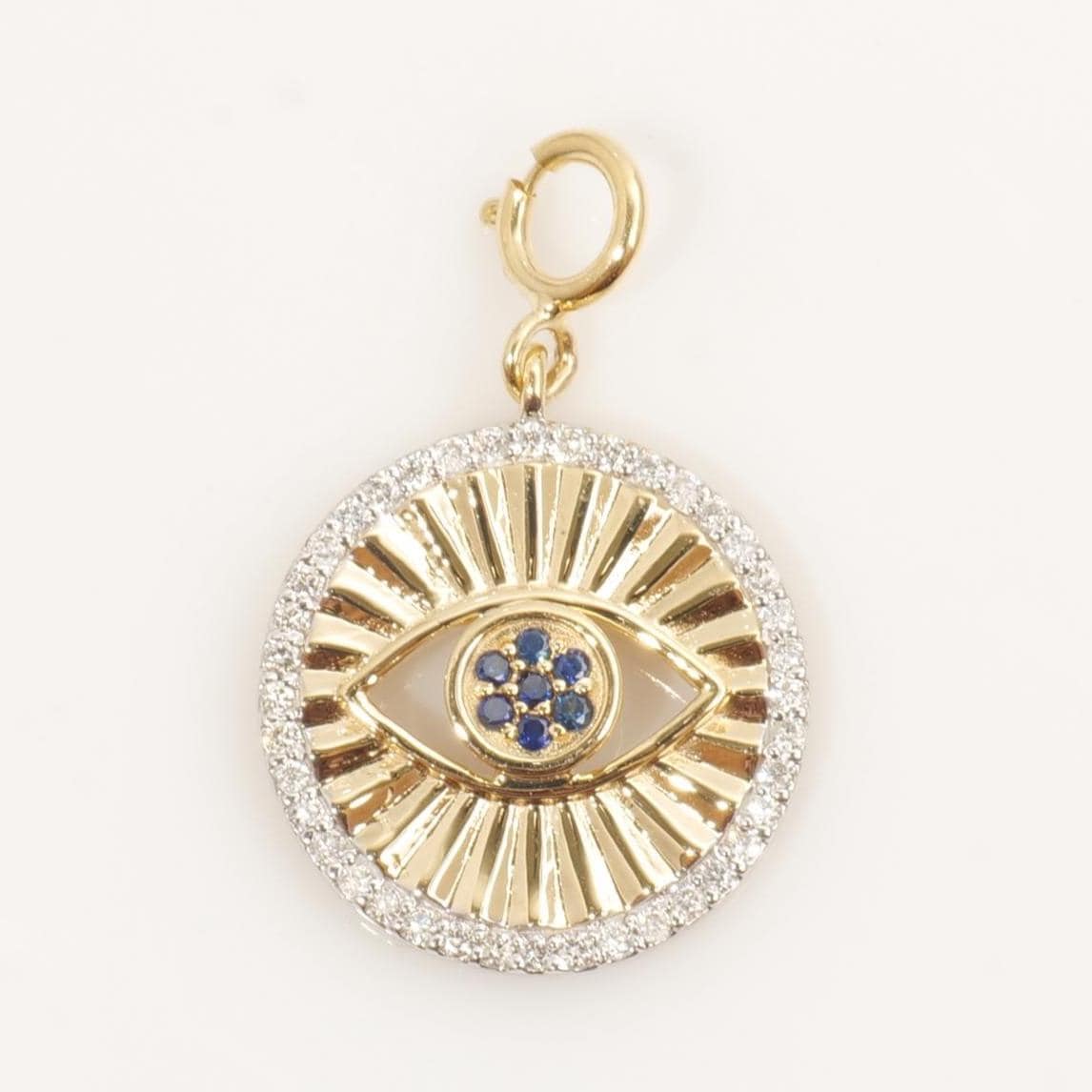 Evil Eye Sapphire Diamond Charm