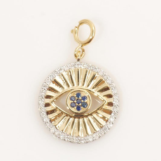 Evil Eye Sapphire Diamond Charm