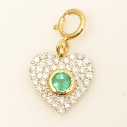 Emerald Heart Diamond Charm