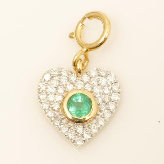Emerald Heart Diamond Charm