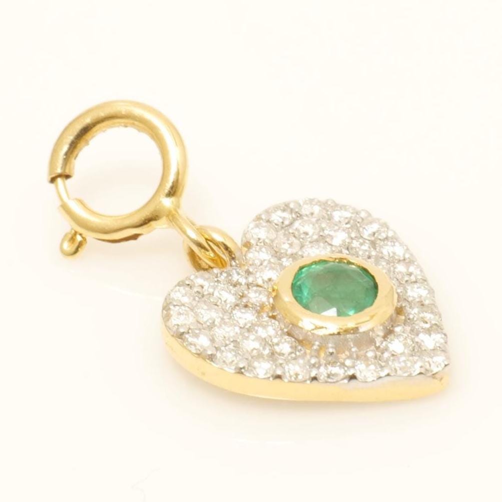 Emerald Heart Diamond Charm