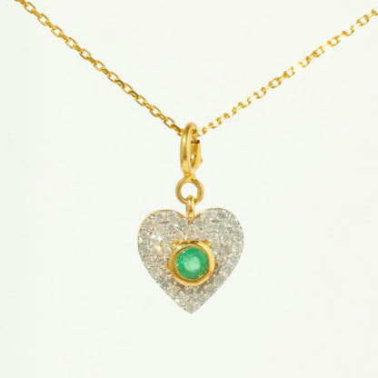 Emerald Heart Diamond Charm