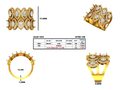 Double Row Marquise Diamond Ring