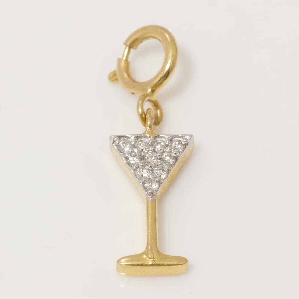 Martini Glass Diamond Charm