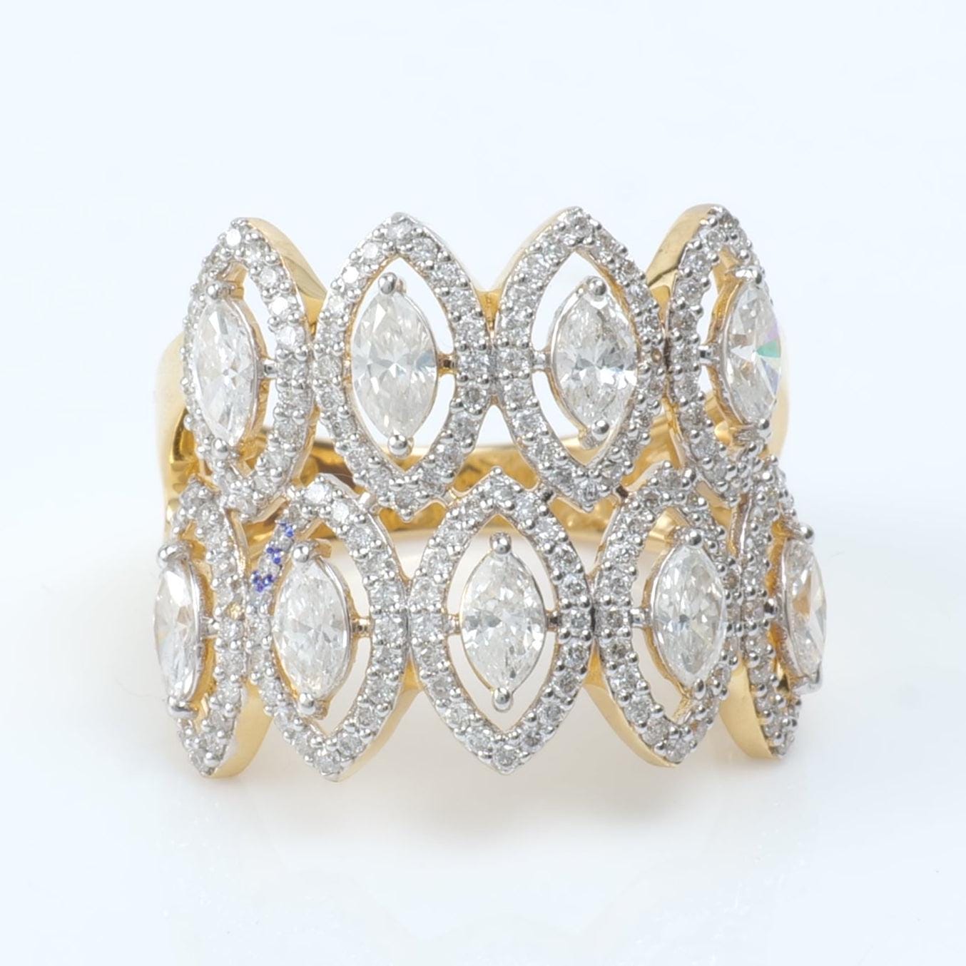Double Row Marquise Diamond Ring