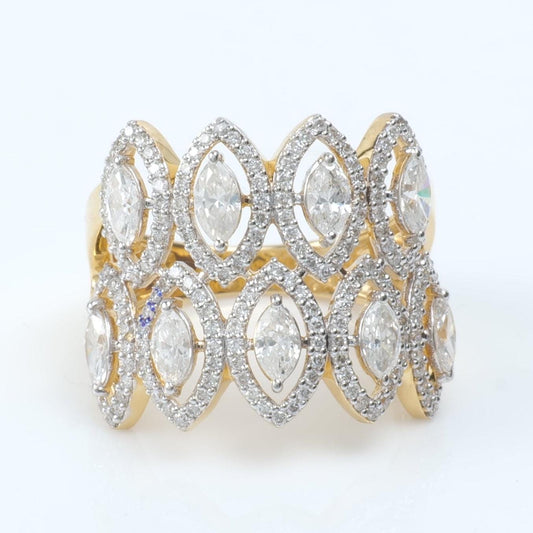 Double Row Marquise Diamond Ring