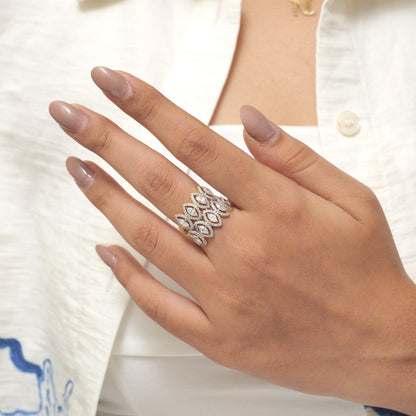 Double Row Marquise Diamond Ring
