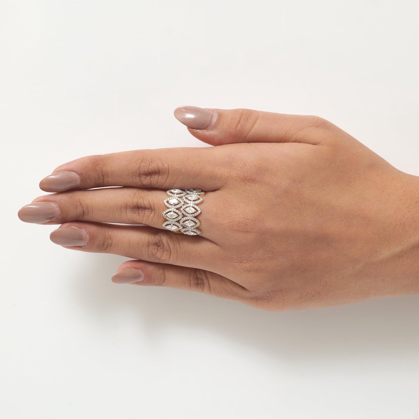 Double Row Marquise Diamond Ring
