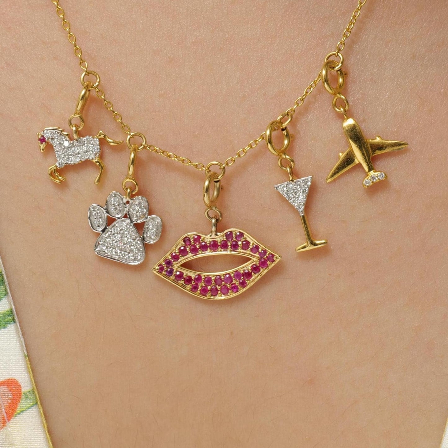 Martini Glass Diamond Charm