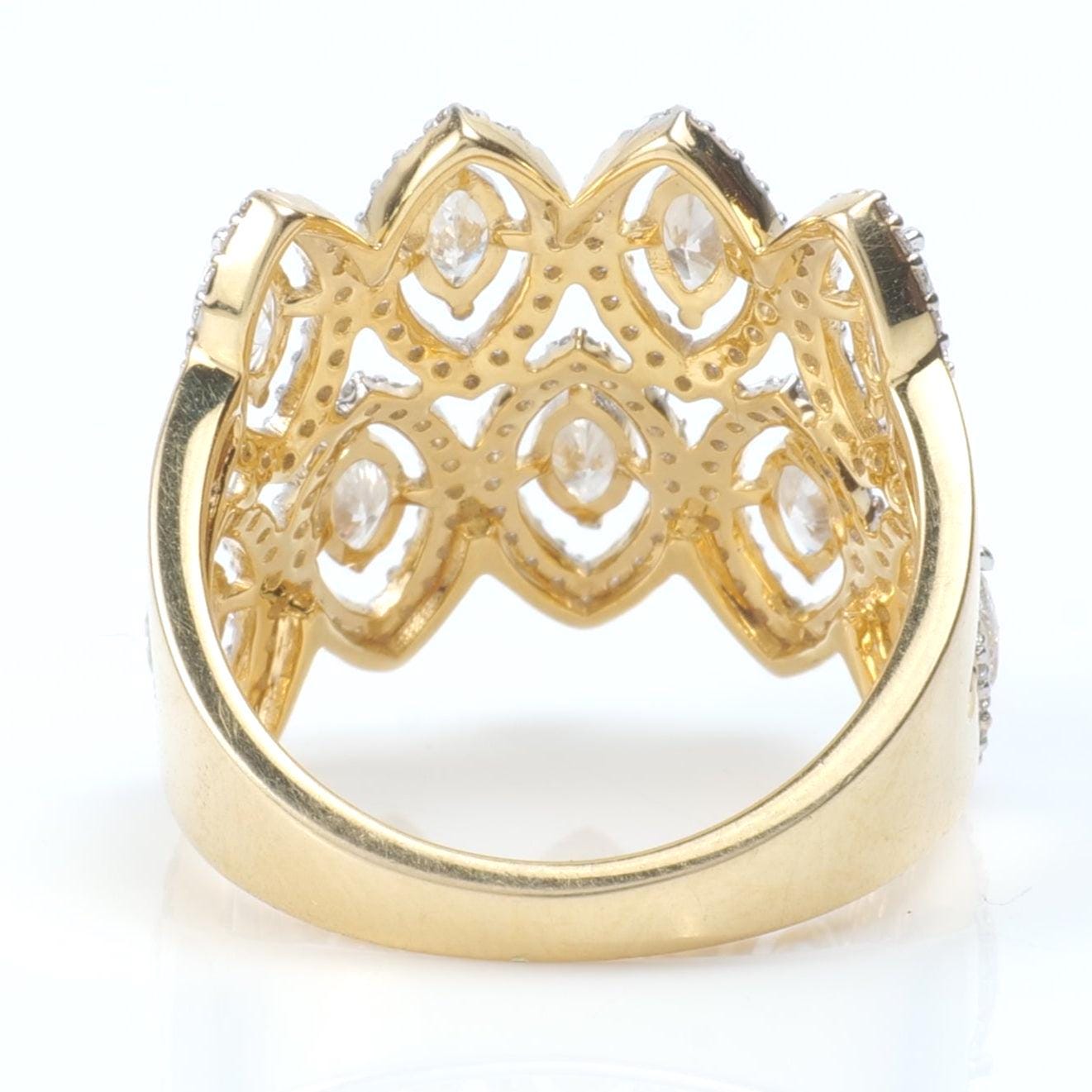 Double Row Marquise Diamond Ring