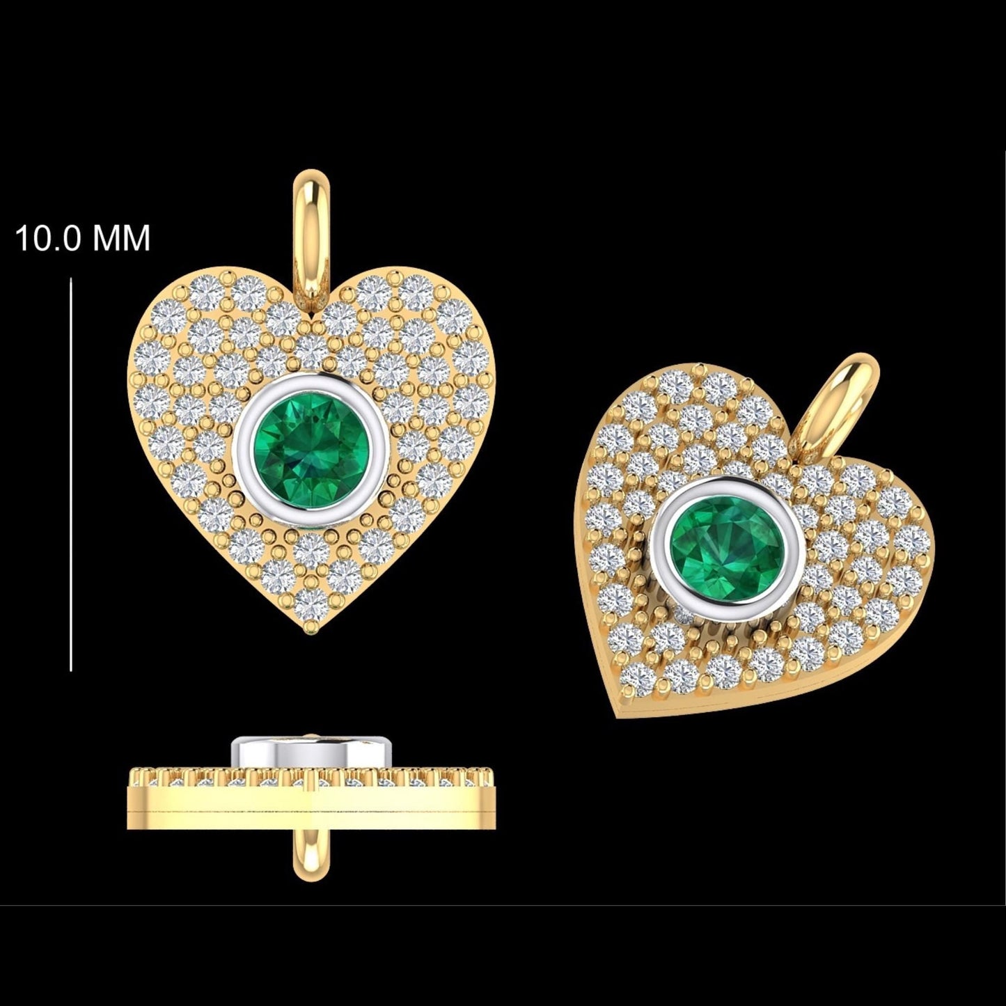 Emerald Heart Diamond Charm