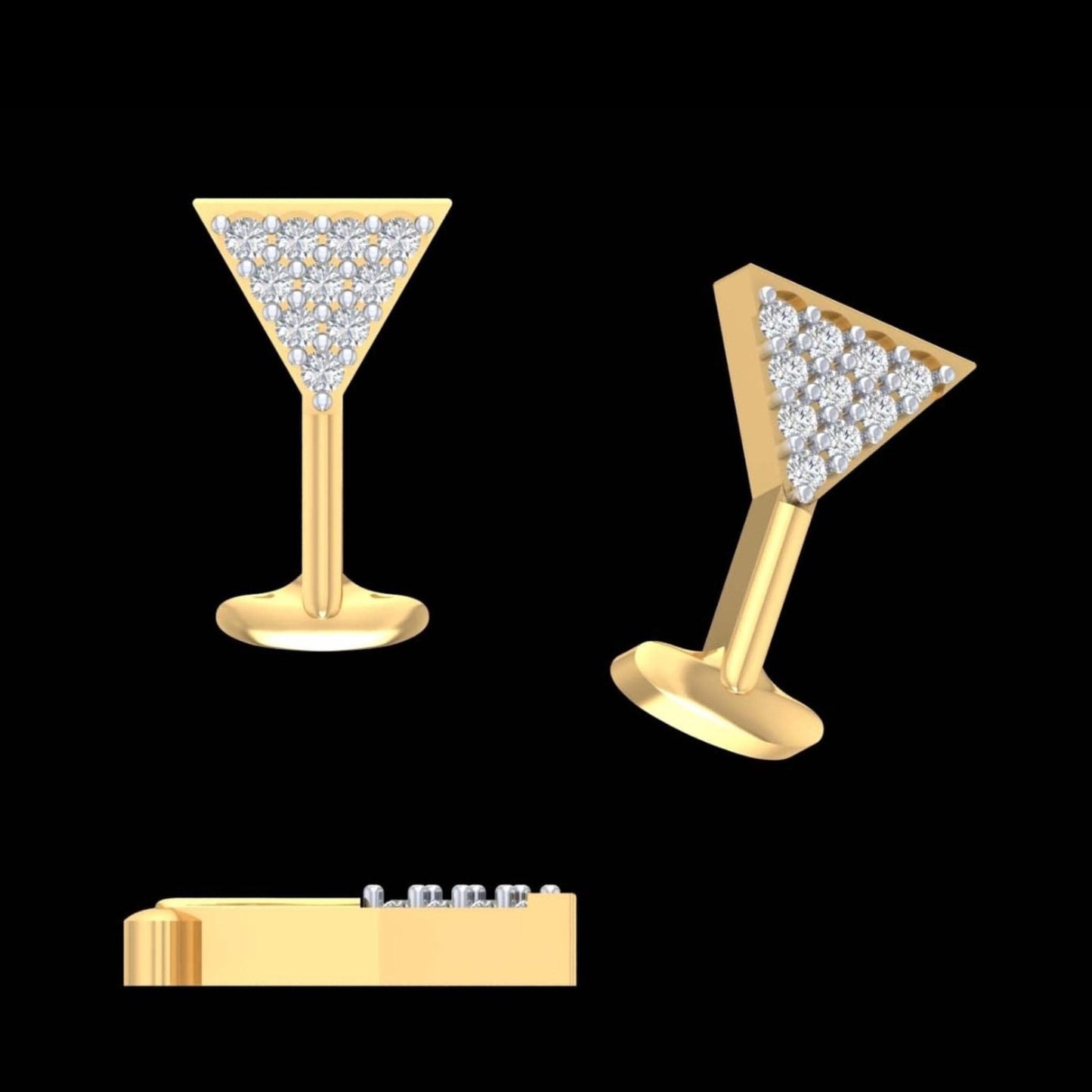 Martini Glass Diamond Charm