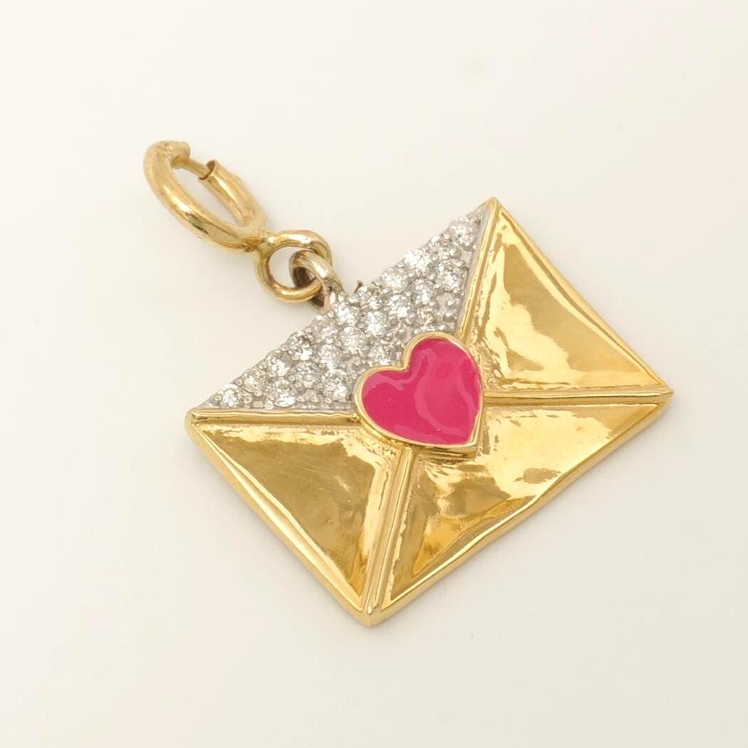 Envelope Heart Diamond Charm