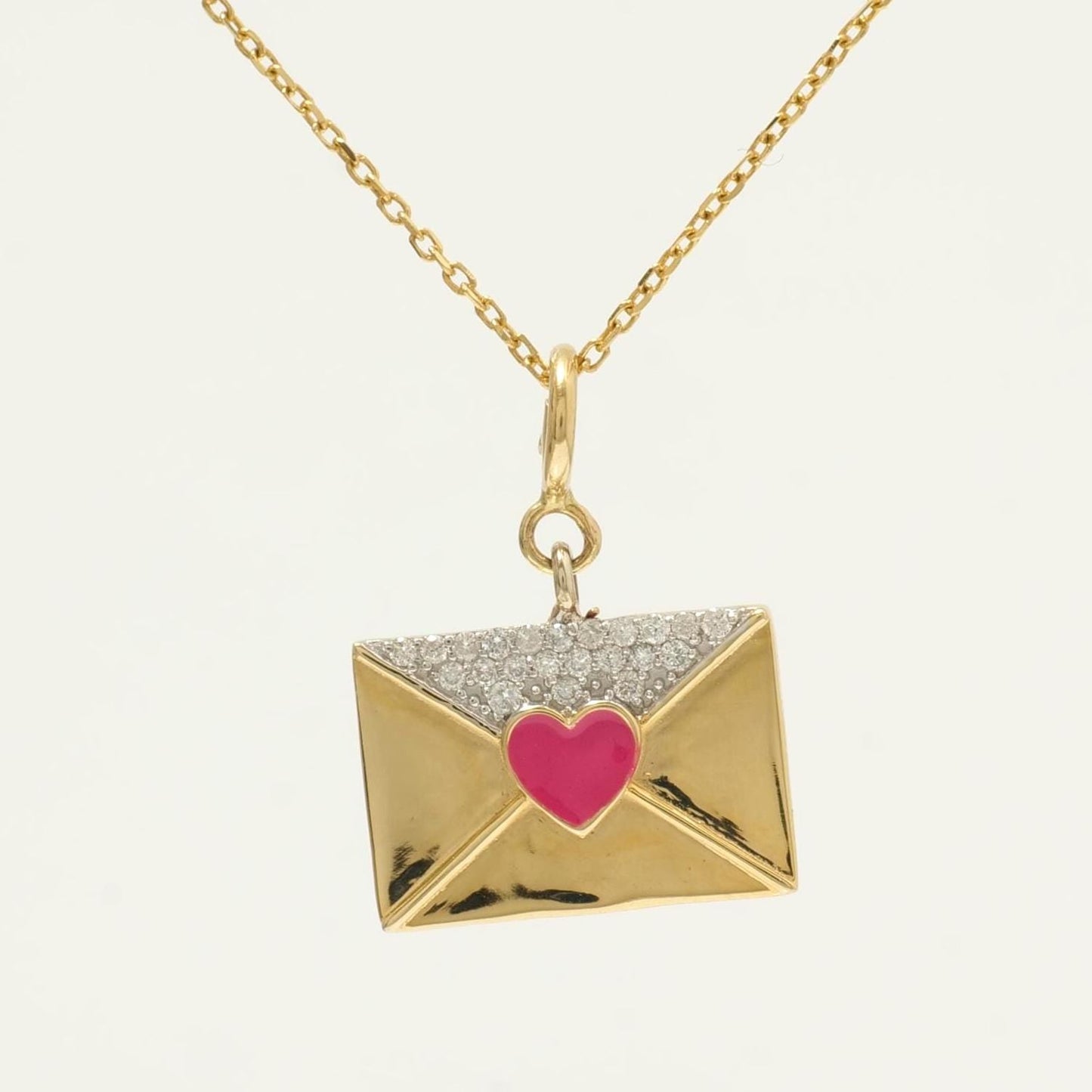 Envelope Heart Diamond Charm