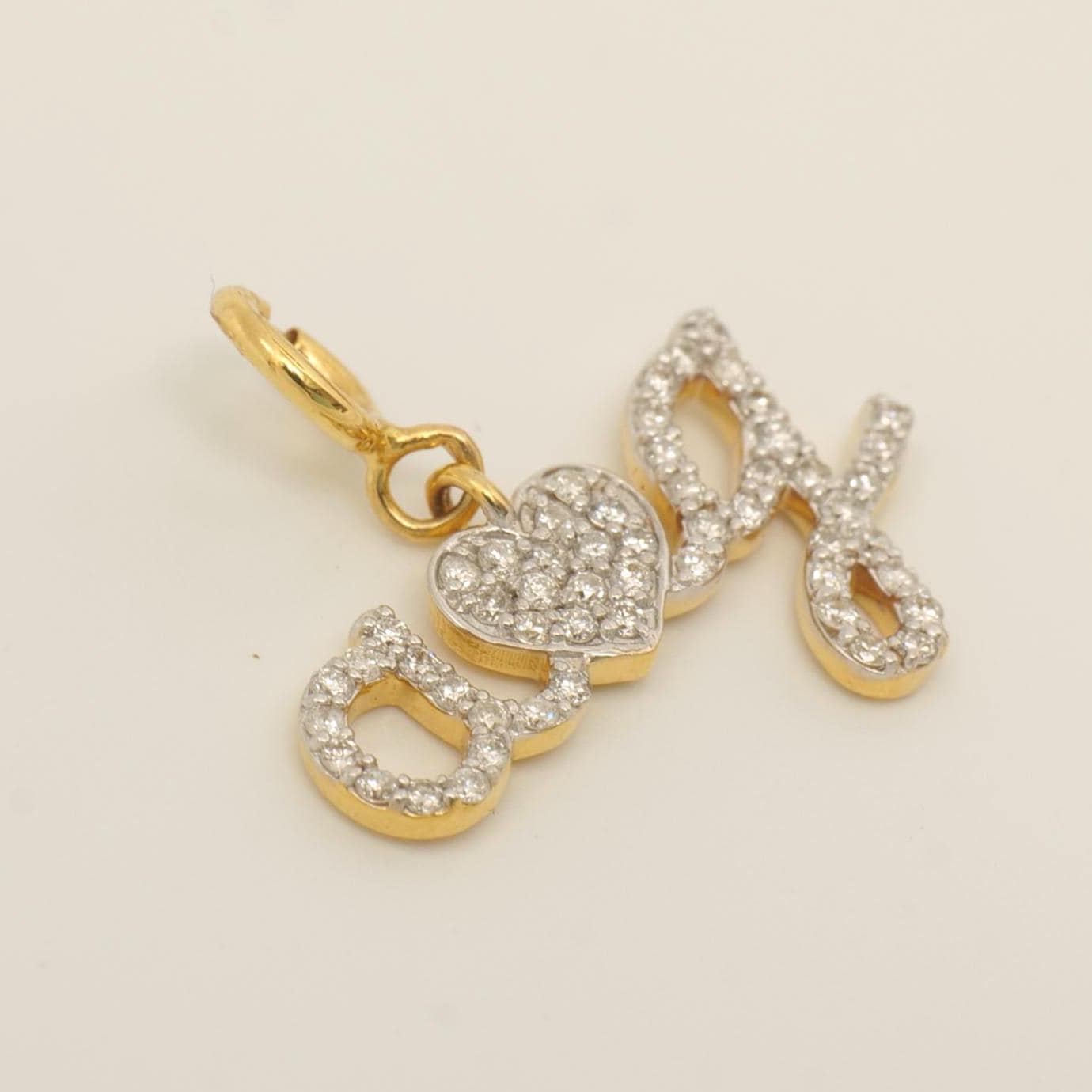 Letter Heart Diamond Charm