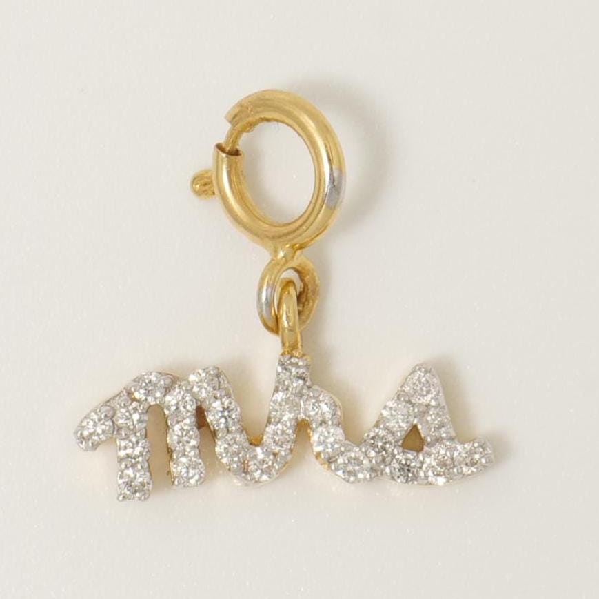 Mrs Script Diamond Charm Pendant