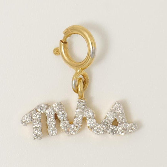 Mrs Script Diamond Charm Pendant