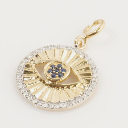 Evil Eye Sapphire Diamond Charm